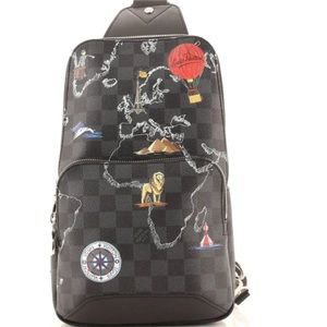 Louis Vuitton Avenue Sling Bag Limited Edition Renaissance Map Damier Graphite